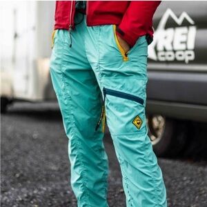 R.E.I Co-Op Outdoor Afro Women Trail Hiking Pants Teal 16P Plus Pockets Gorpcore